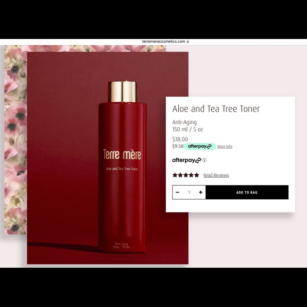 Terre mere aloe and tea tree toner NEW IN BOX UNUSED